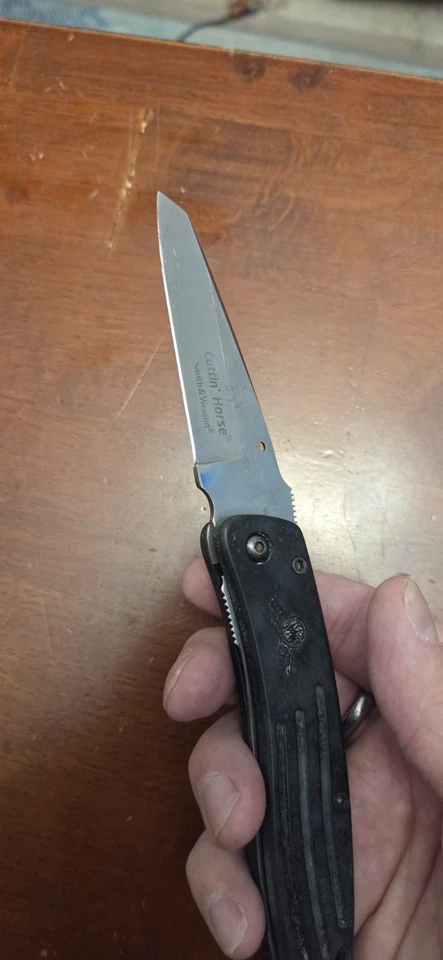 CUCHILLO DE HOJA DE CUCHILLO DE CABALLO CUTTIN SMITH & WESSON DE COLECCIÓN EE. UU. ¡RARO! ¡BONITO! Foto 3 de 4