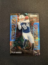 2025 Panini Prizm NFL Tyler Warren Rookie Fireworks Blue Ice Prizm /99 SP Colts
