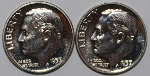 (2) 1957-PRoosevelt Dimes - Proof - #9920D FREE SHIPPING