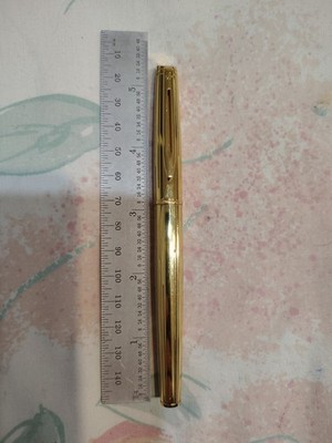 Waterman Hemisphere Gold Filled Metal Fountain Pen Gold Plated Fine Nib France 