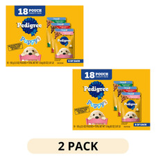2 Pack Pedigree Puppy Wet Food Variety Pack 3.5 oz 18 Count Pouches Morsels Sauc