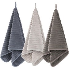 3 Piece Quick Dry Microfiber Bath Towel Set Soft Twill Design Towels