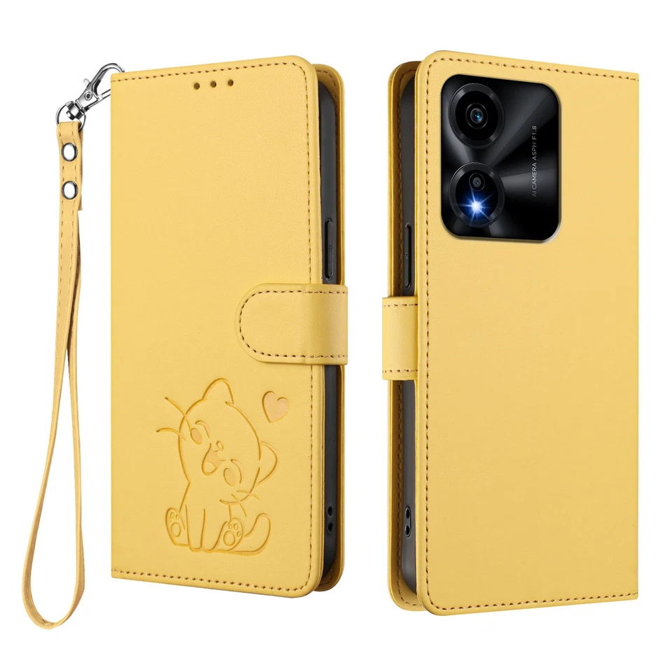 For Various Phone Hot Lovely Cat Leather Card Wallet Case Bag Flip Stand Cover - Image 3 of 4