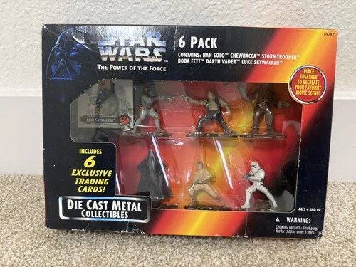Star Wars Power of the Force 6 Pack Die Cast Metal Collectibles w/Trading Cards