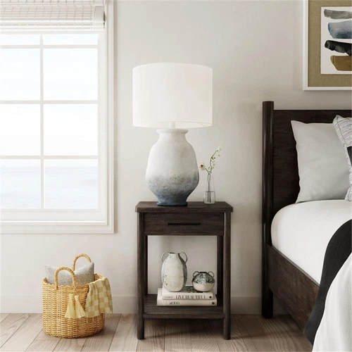 Butler Specialty Company Lennon 1 Drawer Rounded Leg Wood Nightstand -Soft Brown - Picture 6 of 7