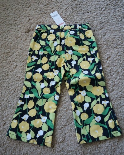๐ NEW Gymboree Prep Club Line yellow flower navy adj waist Pants girls size 4 - Picture 4 of 10