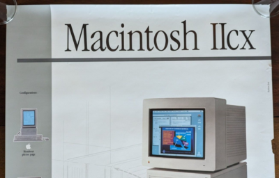 Apple Computer Poster Vintage Macintosh IIcx French Rare 31.25 x