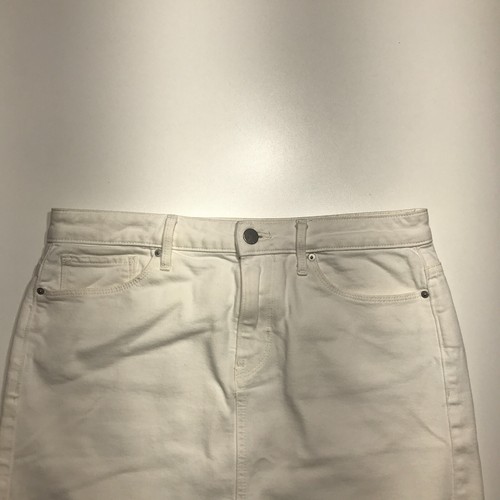 Calvin Klein Jeans Skirt W29 White Denim Raw Hem Straight 19" Casual Day Out - Picture 4 of 17