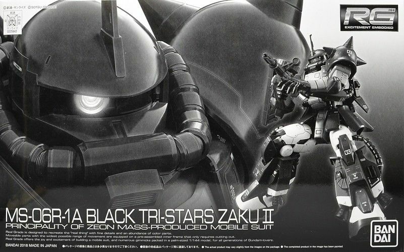 BANDAI RG 1/144 MS-06R-1A BLACK TRI-STARS ZAKU II Model Kit