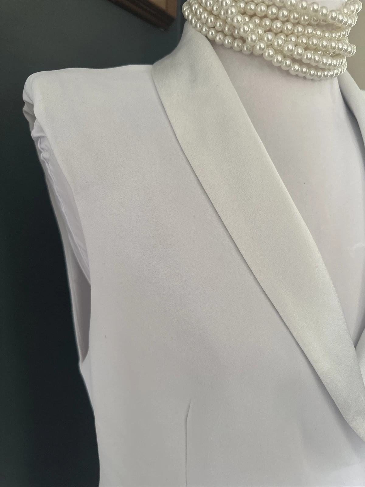 VALENTINO Mini Abito Alice + Olivia Valentina Senza Maniche Smoking Bianco 6