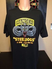 Vintage Armed Forces Ranger Steeldogs T-Shirt A Battery 1/31st 4th Platoon Zooka