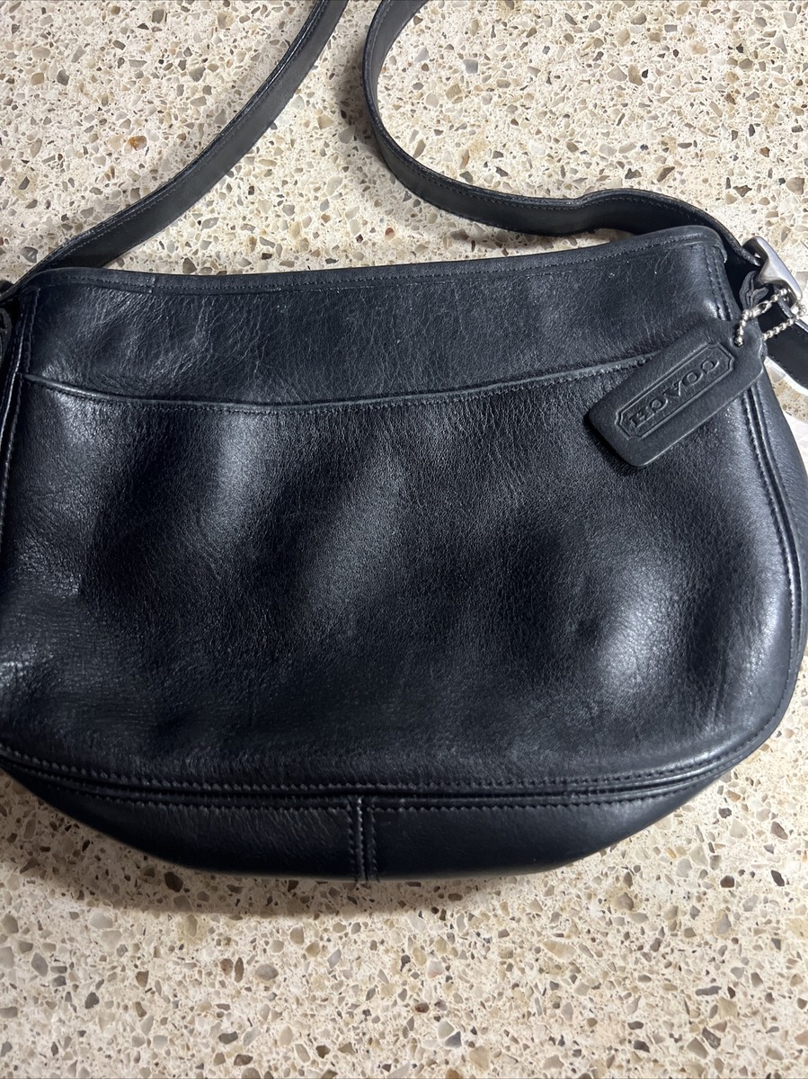 Vintage 1990 Coach M8D:6000 USA Black Saddle Leather