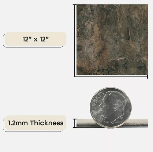Vinyl Floor Tiles 20 Tiles 12 X 12 Dark Slate Marble Pattern Peel And Stick ... - Picture 9 of 9