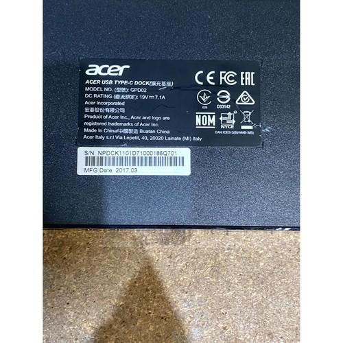 Acer GPD02 USB Type-C Laptop Docking Station HDMI Portable 19V 7.1A Black - Picture 7 of 8
