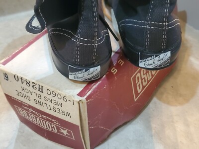 NIB 60s Vintage Converse Chuck Taylor Wrestling Sneaker Black M6 Made USA  Shoes