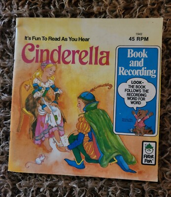 Rare and Antique Cinderella Read-Along Book Record Set Peter Pan Industries 