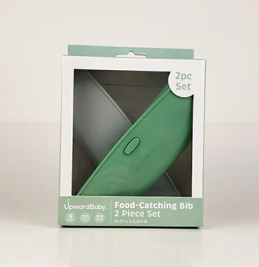 UpwardBaby Food Catching Bib 2 Piece Set BPA Free