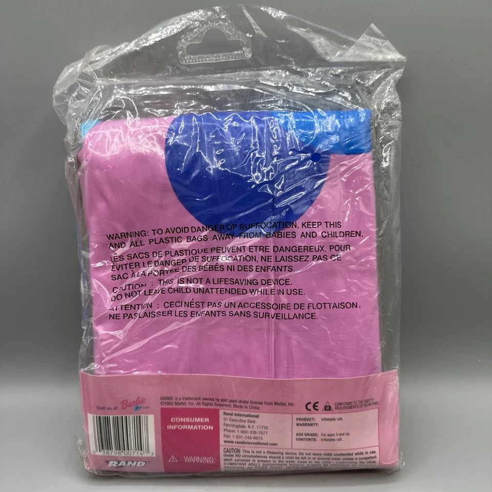 Colchão de ar inflável/flutuante vintage 2002 novo na caixa/novo na caixa Barbie - Imagem 2 de 4