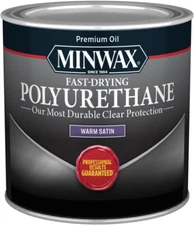Minwax 1/2 Pt 23010 Clear Fast-Drying Oil-Based Polyurethane, Warm Satin