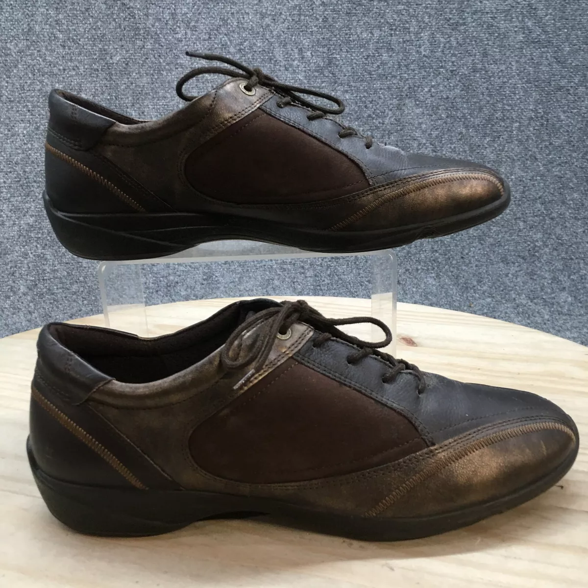 Ecco Shoes Womens 42 Low Top Lace Up Comfort Oxford Sneaker Brown