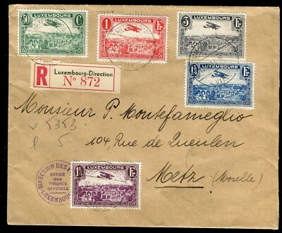 14.8.1937 - LUXEMBURG POSTFLUG RICHTUNG 872 LUFTPOST 1931/33