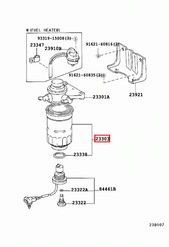 Genuine Toyota LandCruiser 80 Series HZJ 1HZ 4.2 Diesel Fuel Filter - Picture 7 of 20