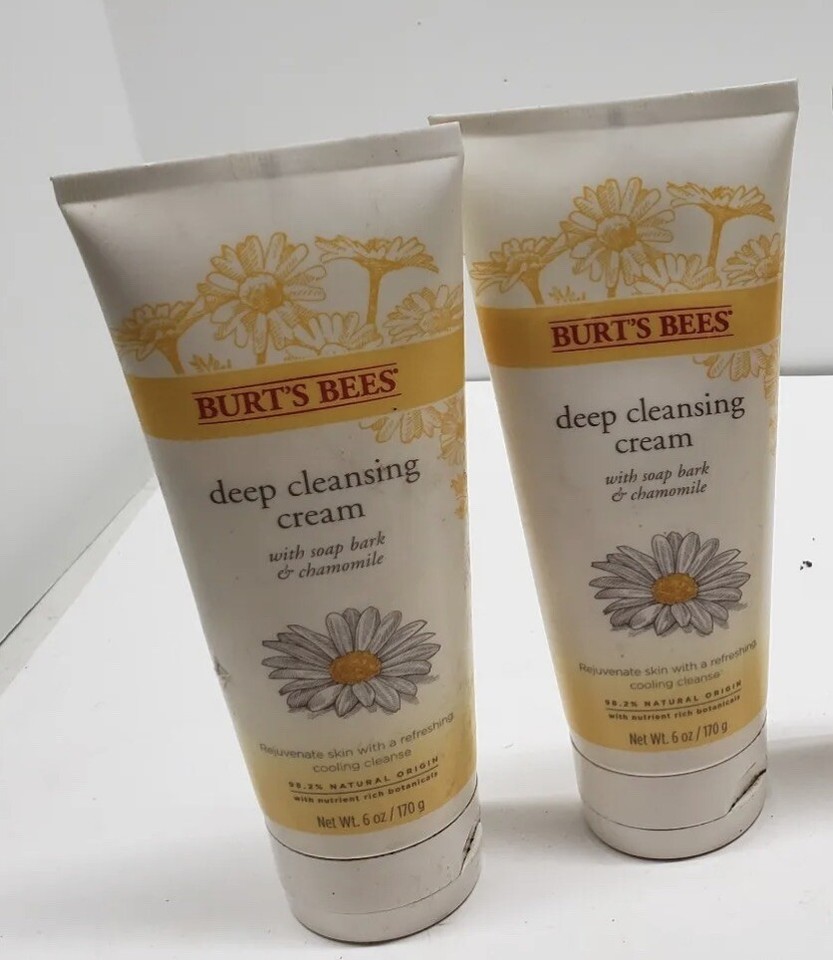 4 X Burt's Bees Deep Cleansing Cream 6oz Soap Bark Nat Chamomile