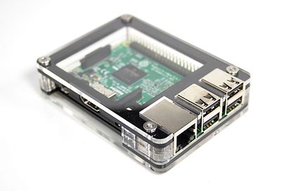 Zebra Black Ice (Solid Top) Case ~ for Raspberry Pi3B+, 3, Pi2, B+ and 2B