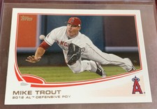Mike Trout 2013 Topps MINI SP # 536, AL Defensive Player Of The Year, LA Angels