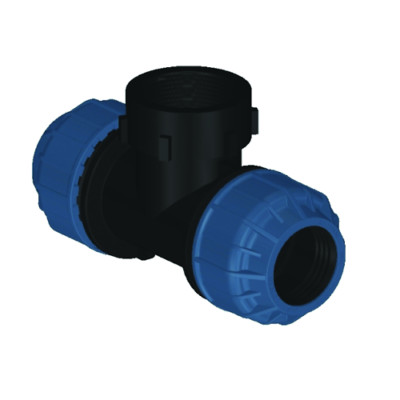 T-Stück mit Innengewinde Klemmfitting Klemmverschraubung PE-Rohr Fitting 20-63mm