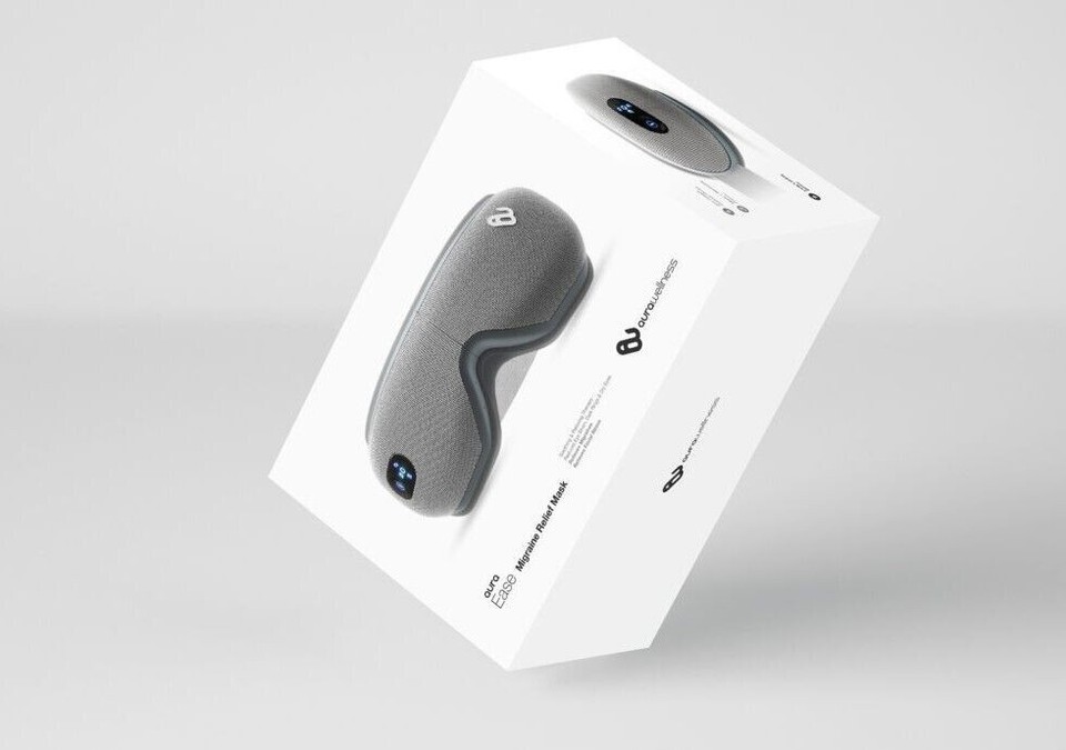 Aura Ease Migraine and Eye Reliever with Compression Heat Bluetooth