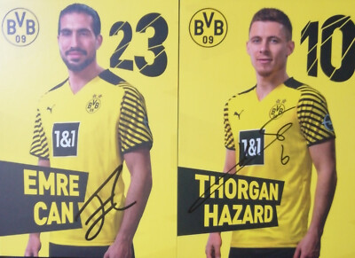Emre Can + T.Hazard Borussia Dortmund 2021/22 original signierte Autogrammkarten