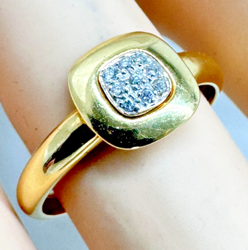 Vintage 18K Yellow Gold Diamond Cluster Ring β Size 6.75 β Fast Shipping - Picture 3 of 20