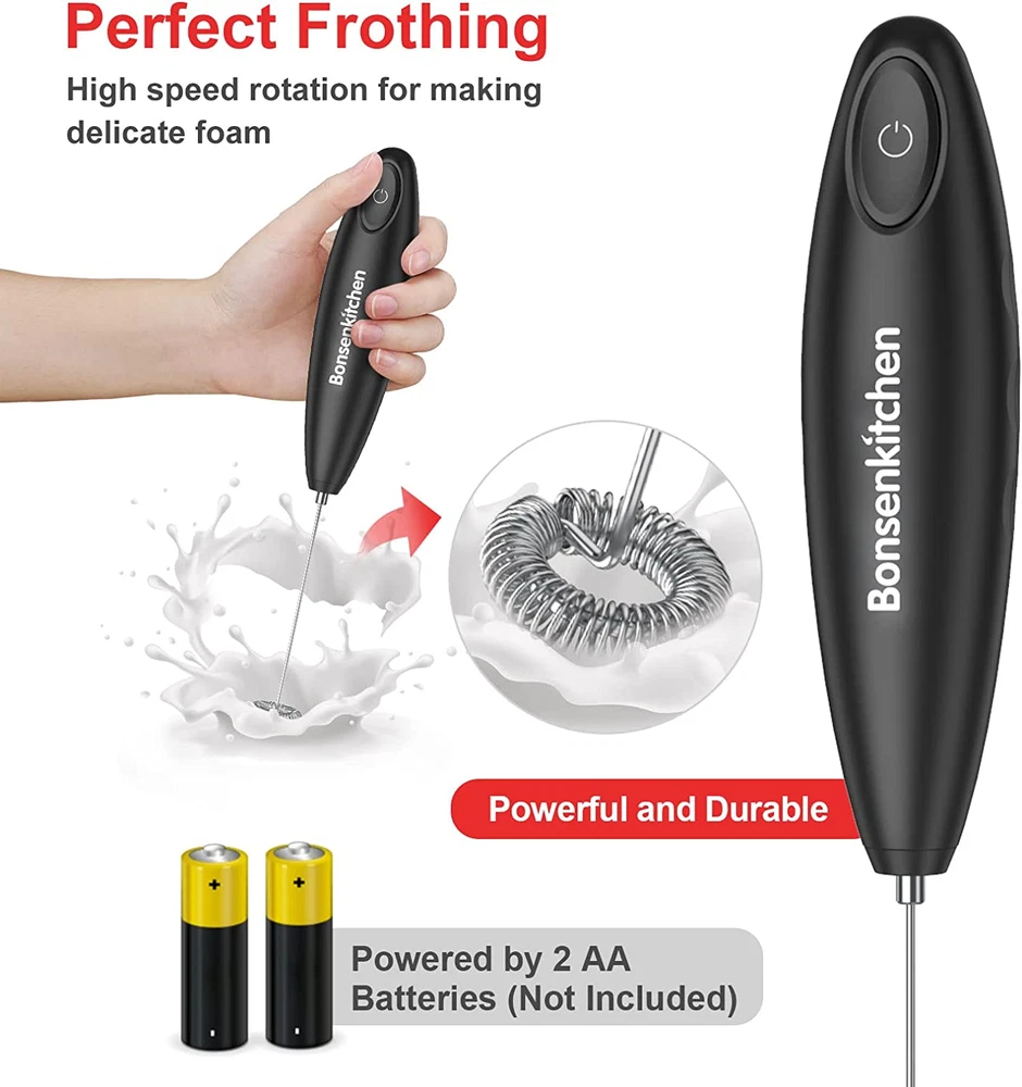 Milk Frother Handheld, Automatic Milk Foam Maker Hand Frother for Coffee, Matcha