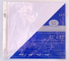 Memory Album Scrapbook White Top Loading Refill Pages 12X12 NEW Photo Safe