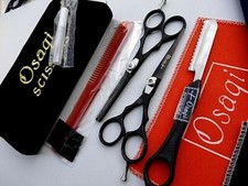 60DaysWarranty 5.5" Hairdressing Scissors Hair Thinning,FREE CASE/Razor Comb