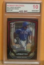 NOMAR MAZARA Rookie AUTO***2017 TOPPS ARCHIVES Gem 10***RANGERS**MAD DOG GRADING