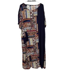 Shein Curve Floral Print Maxi Dress Patchwork Women's Size 4XL Festival Bohemian