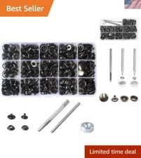 Premium Gun Black Snap Fasteners Kit - 70 Sets for Leather Crafts & Repairs