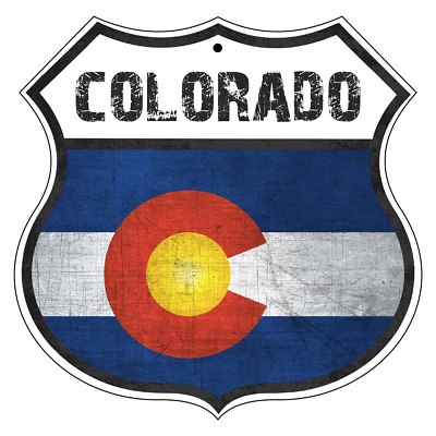 Colorado Country Flag Novelty Highway Shield Man Cave Aluminum Metal Sign