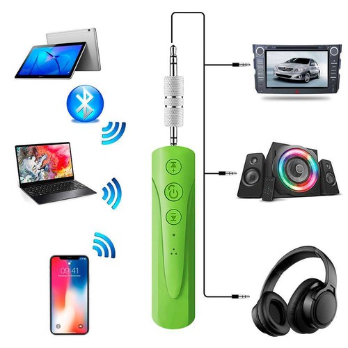 Empfänger Adapter Bluetooth 4.1 MiniJack Freisprecheinrichtung Auto Aux Stereo Grün - Bild 2 von 5