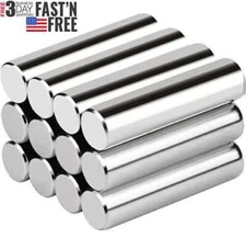 10-50Pcs Long Strong Neodymium Rare Earth Cylinder Magnet Disc N45 6x20mm 5x25mm