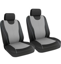 Car Seat Covers Full Set, Polyester Automotive Seat Covers Gray/Font 