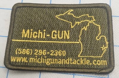 Michi-gun Embroidered Green Patch Vest Jacket Club Sports 3.25'' X 2.25'' 