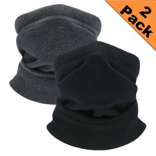 2PCS Thermal Neck Warmer Fleece Neck Gaiter Scarf Winter Ski Face Mask Balaclava