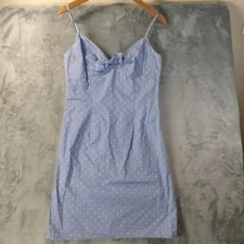 LOFT Blue Polka Dot Bow Front Sundress Size 4 Dainty Picnic Dress Sweet Summer
