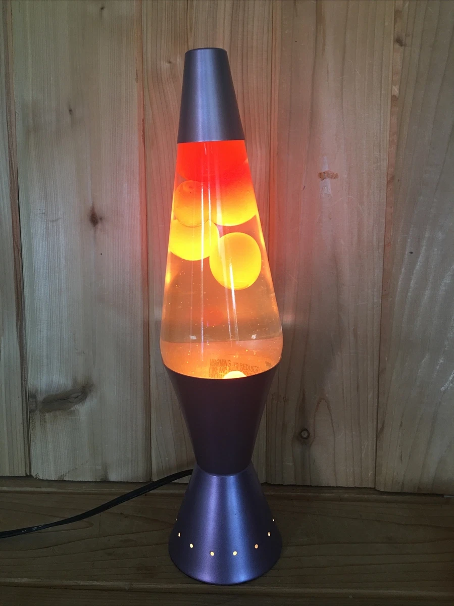 Lava Lamp by Motion and Glitter Model 4200 16 inch Purple W/ Yellow/orange  Lava