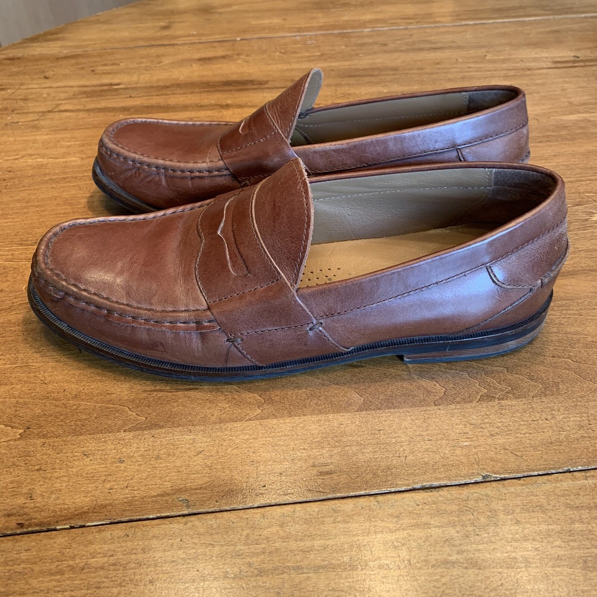 Mens Cole Haan British Tan Penny Loafers Grand O Size 9 1/2  display picture 3