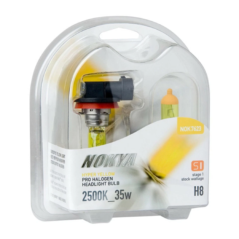 Nokya 2500K Yellow H8 Nok7623 35W Two Bulbs Fog Light Replacement Plug Play Lamp - Image 2 of 4