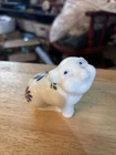 Fenton Handpainted Mill Glass Pig Figurine Artist Signed